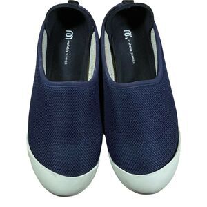 Mahabis Summer Sz 38 EU 7-7.5 US Womens Slippers Navy Cream Rubber Soles Mesh